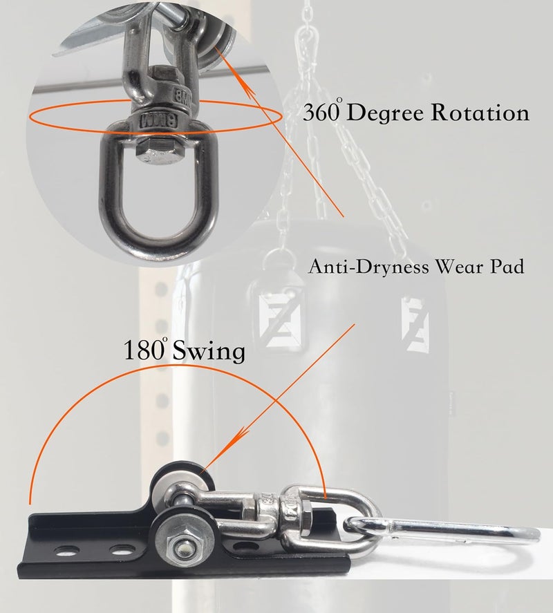 Firofend Upgraded 360° Swivel Heavy Bag Mount for Punching Bag Hanger. Heavy Bag Hanger for Yoga, Gym, Swing Chairs, and Hammocks Mount. Punching Bag Hanger, Boxing Hanger - Image 4